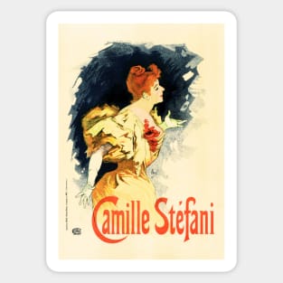 Camille Stefani French Art Nouveau Affiche Poster Art by Jules Cheret Sticker